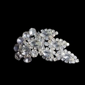 Sparkling Silver Crystal Brooch